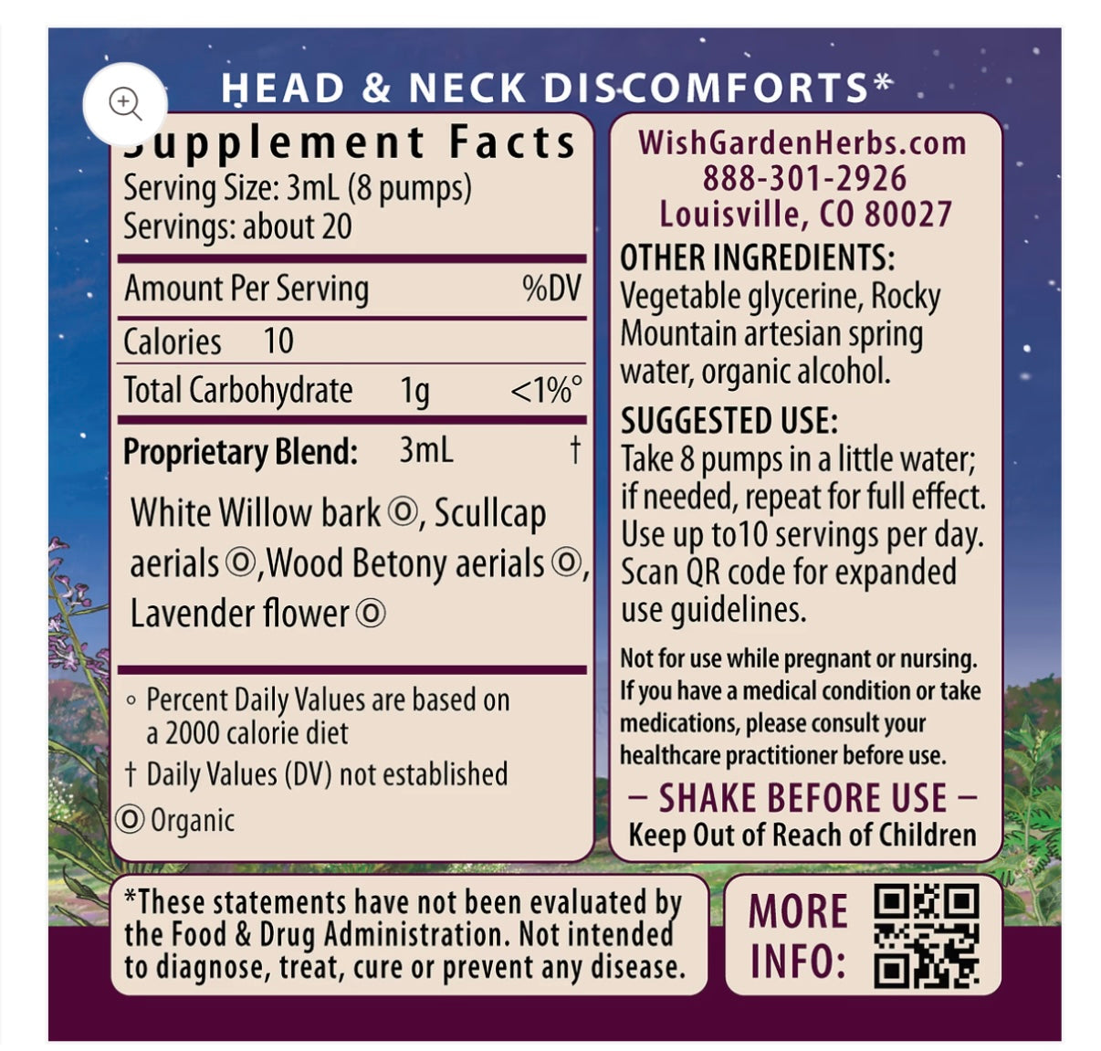 Wish Garden Cranial Comfort 1oz. dropper